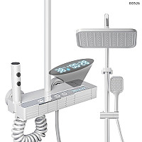 Πολυτελές σύστημα ντους – λευκό χρώμα με καινοτόμο οθόνη LED – DD526 - Sellzone.bg Πολυτελές σύστημα ντους – λευκό χρώμα με καινοτόμο οθόνη LED – DD526